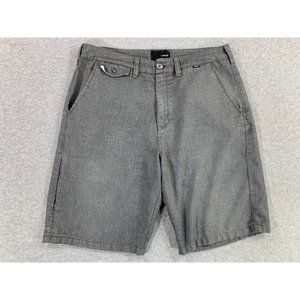 Hurley Cotton Blend Flat Front Casual Shorts‎ (Men's Size 34) Gray